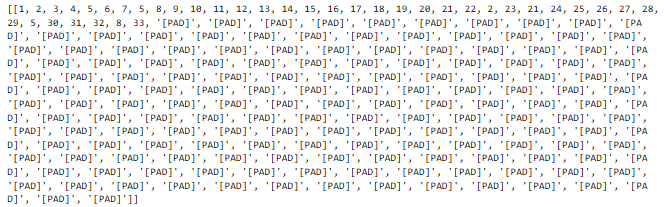 A tokenized and padded sequence.